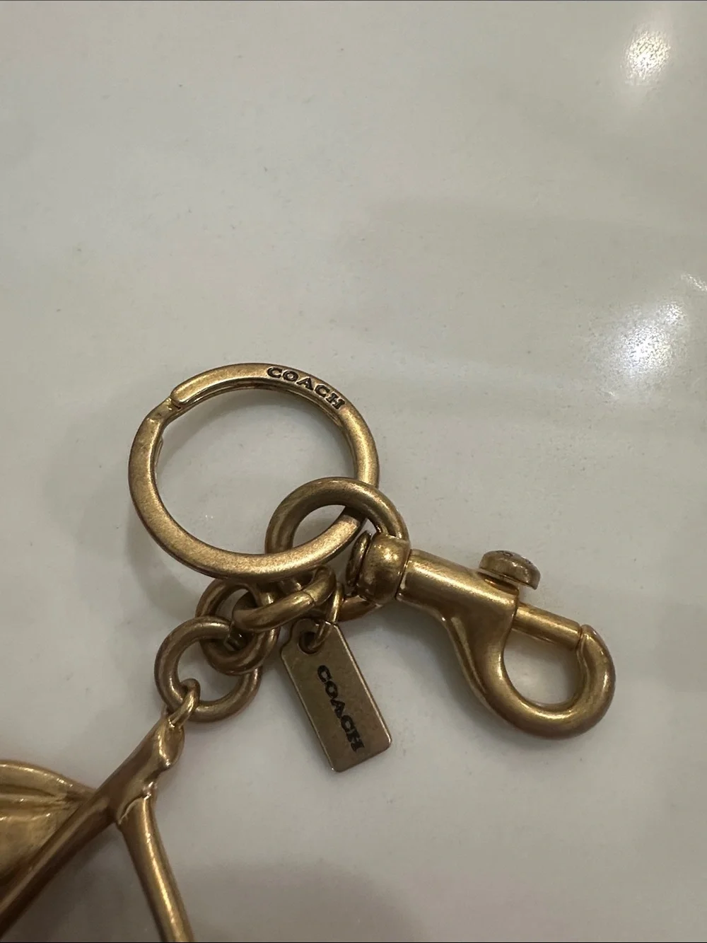 Coach Gold-Tone Cherry Key Charm with Red Enamel Cherries